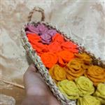 باکس حصیری با گل های نمدی رنگارنگ  برای هدیه ♡♡♡♡♡
