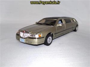 ماشین اسباب بازی لیموزین لینکلن (LINCOLN LIMOUSINE 1999 BY KINSMART) بژ