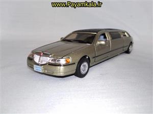 ماشین اسباب بازی لیموزین لینکلن LINCOLN LIMOUSINE 1999 BY KINSMART بژ 