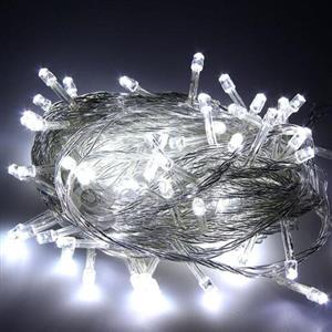 ریسه نوری ال ای دی (LED) سوزنی 100 لامپه و 10 متری سفید مهتابی 