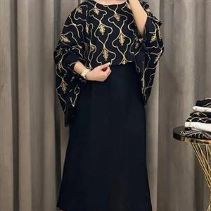 سارافون خامه دوزی شده پیراهن مانتویی ماکسی مانتویی مانتو دو تیکه زنانه