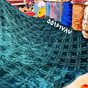 پتو نرمینه مدل نگین یک نفره طرح نقش جدید  بسیار جذاب رنگ سبز کله غازی کد 21