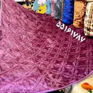 پتو نرمینه مدل نگین یک نفره بسیار خوش نقش با طرحی جدید رنگ یاسی کد 12