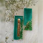 گیره مو رزینی مدل dazzling green  کد 003