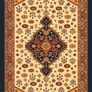 فرش ماشینی پشمی شرکت پارس طرح  (قشقایی)  500 شانه تراکم 500