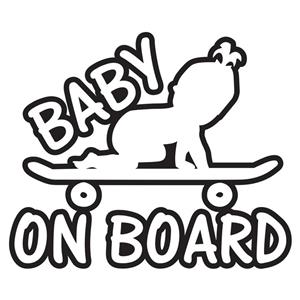 استیکر کودک بیبی آن بورد دکوگراف مدل کودک اسکیت باز Decograph the scate Baby On Board Sticker