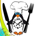 ساعت دیواری آشپزخانه طرح پنگوئن کد 962