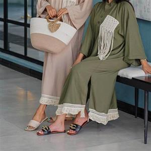 مانتو نخی بلند جنس پارچه لینن هندی سایز بندی 36تا46