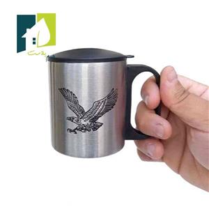 لیوان استیل دو جداره درب دار طرح عقاب