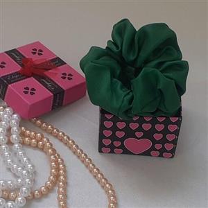 کش مو زنانه (اسکرانچی )جنس ساتن رنگ سبز و ابی آسمانی