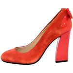 کفش پاشنه بلند چرم زنانه کد 566-7 قرمز