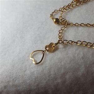 پابند دولاین ترکیبی قلب پیوندی حرف a استیل ضد حساسیت روکش طلا رنگ ثابت کد 642