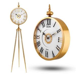 ساعت ایستاده دیلینگ آبکاری ارتفاع 180 سایزصفحه 43در43 جنس بدنه فلزی در دورنگ طلایی و سیلور کیفیت عالی آبکاری فورتیک ثابت
