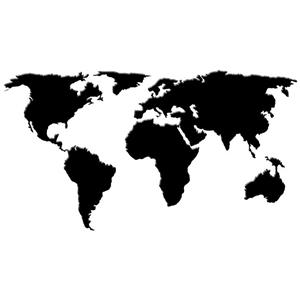 استیکر ژیوار طرح black world map 