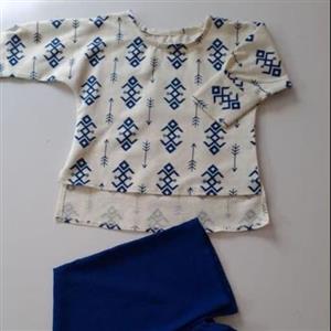 شومیز شلوار دخترانه . جنس شومیز لنین . جنس شلوار ابرو باد