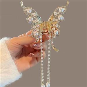 کلیپس پروانه آویز دار مرواریدی  بسیار زیبا