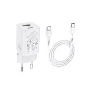 شارژر دیواری هوکو مدل N13 PD 30W+QC3.0 به همراه کابل دو سر Type-C