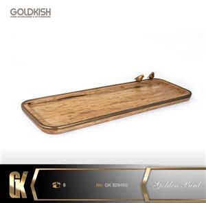 رولت خوری چوبی برنجی بزرگ گلدکیش Golden Bird کد GK829460 