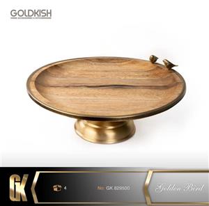 شیرینی خوری چوبی برنجی گلدکیش مدل Golden Bird کد GK829500 