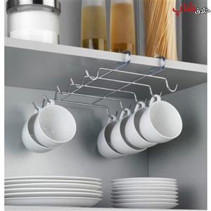 آویز فنجان و گیلاس کابینتی استیل کد H12
