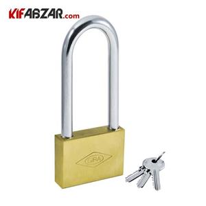 قفل آویز گیرا برنجی 50 تخت دسته بلند مدل 016