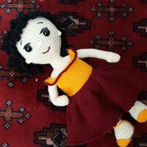عروسک دستبافت قلاب بافی شخصیت مریم بانو 