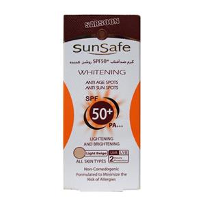 کرم ضد آفتاب SPF50 روشن کننده سان سیف مناسب انواع پوستSunsafe Whitening Sunscreen Cream 