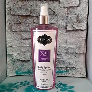 بادی اسپلش  ترزور میدنایت رز  لانکوم ziven  tresor midnight rose lancome . ماندگاری چند روزه. بسیار خوشبو. فاقد بوی الکل