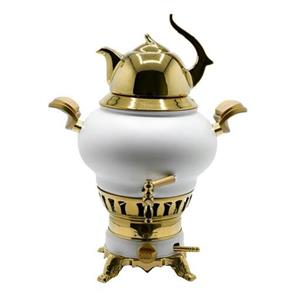 سماور 3 کاره ساحر سفید طلایی کروپ