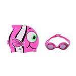 ست عینک و کلاه شنا بچگانه آروپک مدل  Swim Combo Set Pink