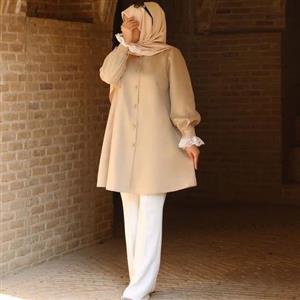 مانتو کوتاه شیک استین گیپور کد478