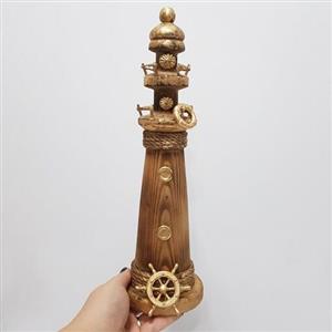 فانوس دریایی چوبی بزرگ رنگ چوب نوستالژی( مستقیم از تولیدکننده)