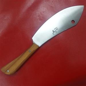 ساطور برش فولادی استاد صفری دستسازمخصوص برش و خرد کردن  استخوان مرغ و ماهی باطول کل 35 سانت و ضخامت تیغه 3 میل