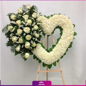 تاج گل قلبی رز و میخک