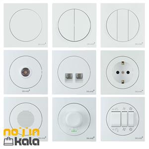 کلید و پریز دلند الکتریک مدل آوا پلاس رنگ سفید/کرم