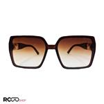 عینک آفتابی مربعی شکل Fendi با فریم قهوه ای و لنز قهوه ای سایه روشن مدل 6063