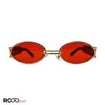 عینک شب جنتل مانستر با فریم طلایی، بیضی شکل و دسته مشکی و لنز قرمز مدل B2069