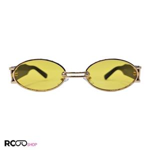 عینک شب جنتل مانستر با فریم طلایی، بیضی شکل و دسته مشکی لنز زرد مدل B2069 