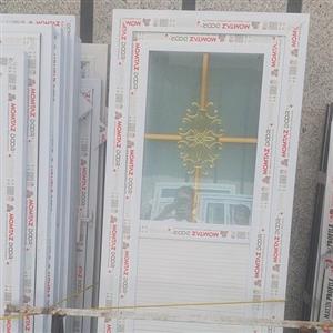 درب سرویس pvc،درب حمام ضدآب،شیشه دوجداره دکوراتیو