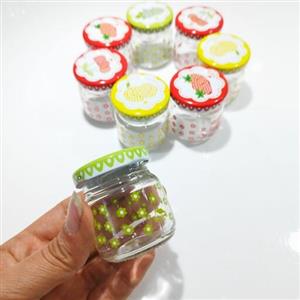 بانکه نقلی گلدار 6 عددی - ظرف زعفران - بانکه شیشه ای مناسب هل - زعفران - خورده ریز