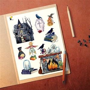 استیکر (برچسب) بدون برش طرح هالووین 2  در سایز A5 