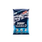 خود تراش مردانه Derby مدل Samurai 3 Blades بسته 10 عددی 