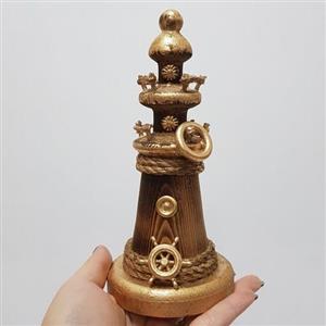 فانوس دریایی چوبی کوچک رنگ چوب نوستالژی( مستقیم از تولیدکننده)