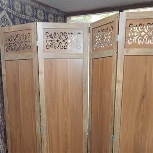 پاراوان طرح دار  رنگ فندقی