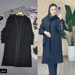 مانتو حریر مجلسی مشکی ( )