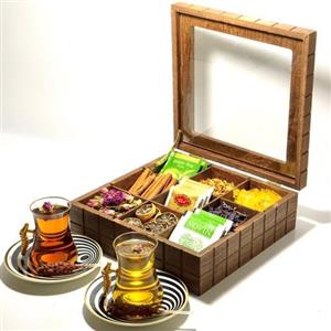 تی باکس طرح روبیک مربع 9 خانه روکش راش درب شیشه ای کد 202424