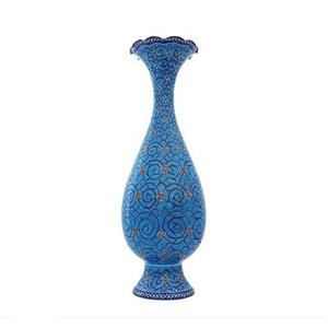 گلدان صراحی میناکاری اثر استاد اسماعیلی ارتفاع 25 سانتی متر اسلیمی - (Enameled c