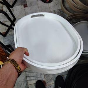 بیس خام سینی برای رزینکاری طرح آبستره یا چوب رزین