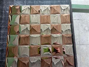 کاشی استیل مسی براق لوزی ونقره ای براق لوزی AJ744