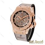 ساعت هابلوت مردانه سه موتوره رزگلد طوسی Hublot-4899-G 